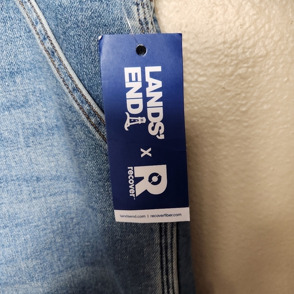 Lands End Wmns Recover High Rise Relaxed Straight Utility Blue Jeans |16x30| NEW - Picture 7 of 12